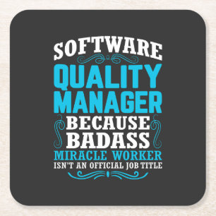 Funny Software Quality Manager Zitat Rechteckiger Pappuntersetzer