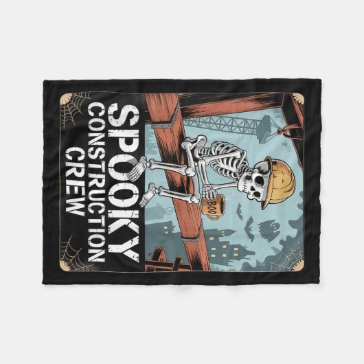 Funny Soky Skeleton Workers Halloween Construction Fleecedecke (Vorderseite (Horizontal))