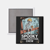 Funny Soky Skeleton Workers Halloween Construction Magnet (Vorderseite/Rückseite)