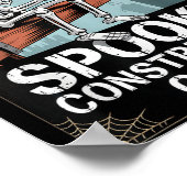 Funny Soky Skeleton Workers Halloween Construction Poster (Ecke)