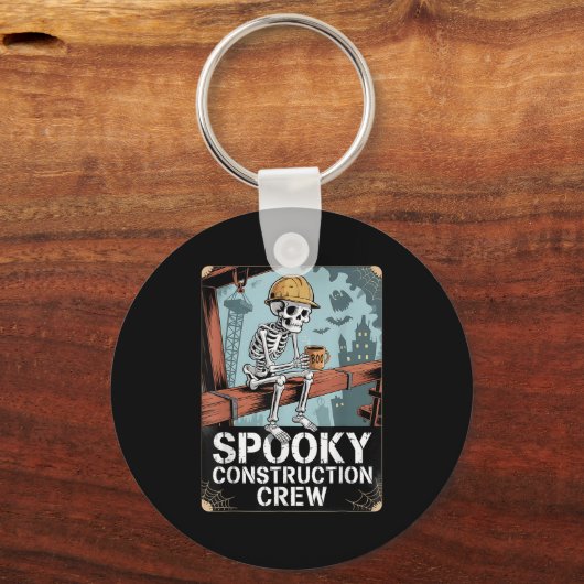 Funny Soky Skeleton Workers Halloween Construction Schlüsselanhänger (Vorderseite)