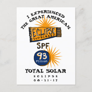 Funny Solar Eclipse Sunscreen Postkarte