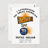 Funny Solar Eclipse Sunscreen Postkarte (Vorne/Hinten)
