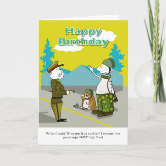 Funny Soldat Happy Birthday Card Karte