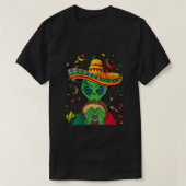 Funny Sombrero Alien Taco UFO Mexiko Flaggenstaat T-Shirt (Design vorne)