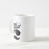 Funny Sombrero Gesicht mit Mustache für mexikanisc Kaffeetasse (Vorderseite Links)