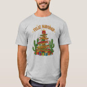 Funny Sombrero Stack Christmas Tree Feliz Navidad T-Shirt (Vorderseite)