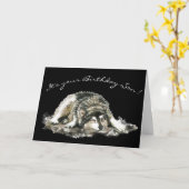 Funny Son  Birthday Tired Napping Husky Dog Karte (Gelbe Blume)