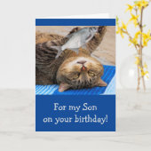 Funny Son Fischen Geburtstag Karte (Gelbe Blume)