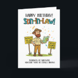 Funny Son-in-Law Card - Family Dinner Überlebenska Dankeskarte<br><div class="desc">Schicken Sie Ihren Schwiegersohn auf einer unglaublich witzig Expedition mit dieser kühnen und sarkastischen Karte! Mit einem Cartoon-Entdecker, der durch die "Schwiegerelste Zone" und das "Familienessen vorbei" navigiert, ist es das perfekte Lachen für Geburtstage oder Familienbegegnungen. Mit Witz und Spaß verpackt, ist es Ihr ultimativer Gruß für den tapferen Schwiegersohn....</div>