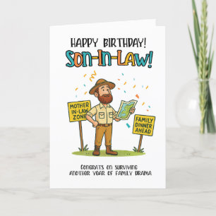 Funny Son-in-Law Card - Family Dinner Überlebenska Dankeskarte