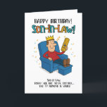 Funny Son-in-Law Card - King of the Remote Dankeskarte<br><div class="desc">Kronleuchter und komfortabel - so wie Ihr Schwiegersohn es mag! Diese lustige Grußkarte zeigt ihm,  wie er die Ferne von seinem königlichen Kliniker beherrscht. Es ist der perfekte sarkastische Knoten zur Couchvorherrschaft und in der Schwiegehierarchie. Gut zum Geburtstag oder nur weil er den Thron verdient (oder beansprucht) hat.</div>