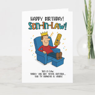 Funny Son-in-Law Card - King of the Remote Dankeskarte