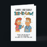 Funny Son-in-Law Card - Vollzeit-Mitarbeiter-Joke Dankeskarte<br><div class="desc">Herzlich willkommen Ihr Schwiegersohn bei den Familienarbeitern! Diese fett und unglaublich witzig Karte verfügt über ein langweiliges "Full-Time Employee"-Abzeichen und einen unsinnigen Clipboard-Charakter. Perfekt für Geburtstage oder lustige Familienmomente,  es ist ein sarkastischer Schwung im Leben mit einer Drehung am Arbeitsplatz</div>