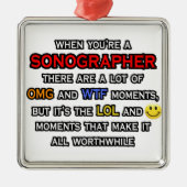 Funny Sonographer ... OMG WTF LOL Ornament Aus Metall (Vorne)