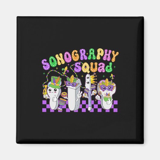 Funny Sonography Squad Mardi Gras Carnival Sonogra Magnet (Vorne)