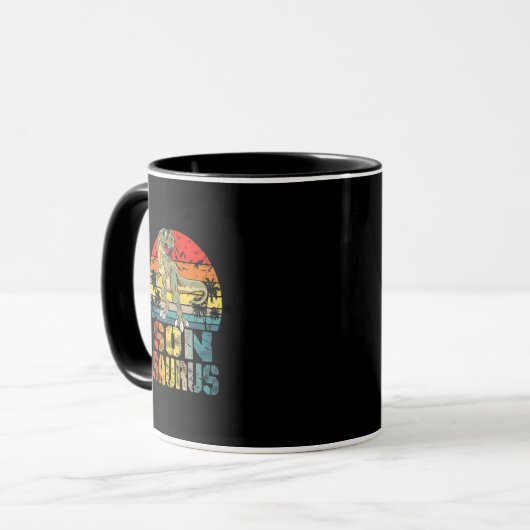 Funny Sonsaurus T Rex Dinosaur Familie Matching Tasse (Vorderseite Links)