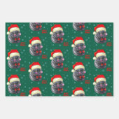 Funny Sophisticated Santa Hat Cat Geschenkpapier Set (Vorderseite 3)