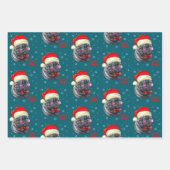 Funny Sophisticated Santa Hat Cat Geschenkpapier Set (Vorderseite)