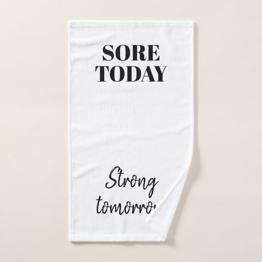Funny Sore Today Strong Tomorrow Workout Gym Handtuch (Handtuch)