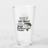 Funny Sorry Bass Fish Angelsport Zitat Glas (Rückseite)