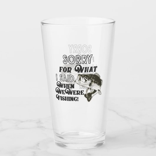 Funny Sorry Bass Fish Angelsport Zitat Glas (Vorderseite)