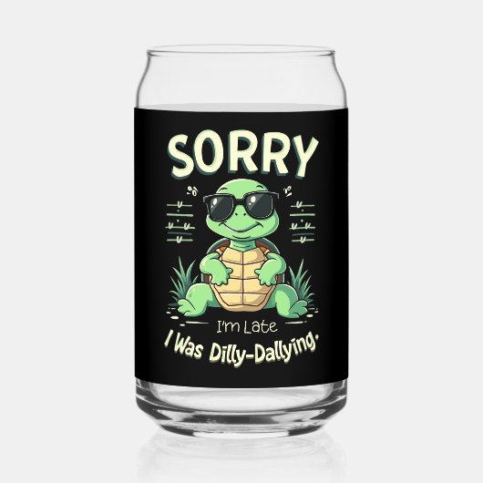 Funny Sorry, dass ich spät dran bin mit Retro Ästh Dosenglas (Vorderseite)