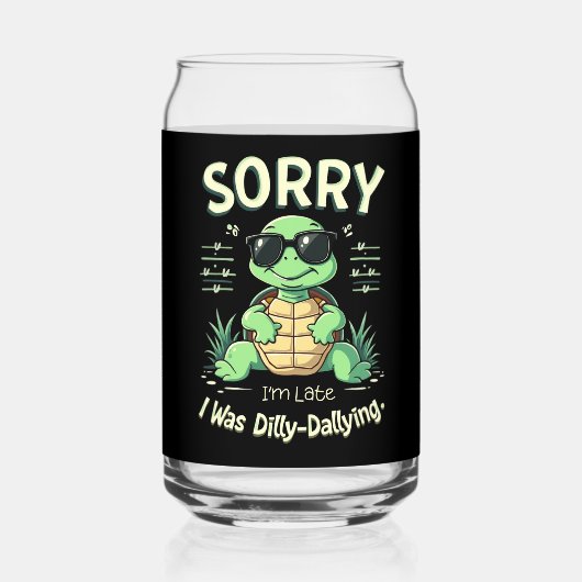 Funny Sorry, dass ich spät dran bin mit Retro Ästh Dosenglas (Rückseite)