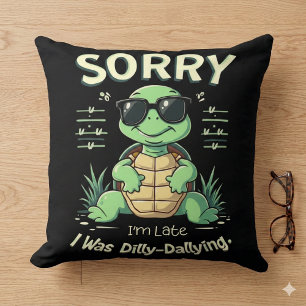 Funny Sorry, dass ich spät dran bin mit Retro Ästh Kissen