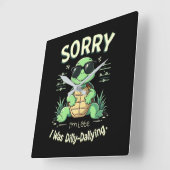 Funny Sorry, dass ich spät dran bin mit Retro Ästh Quadratische Wanduhr (Winkel)