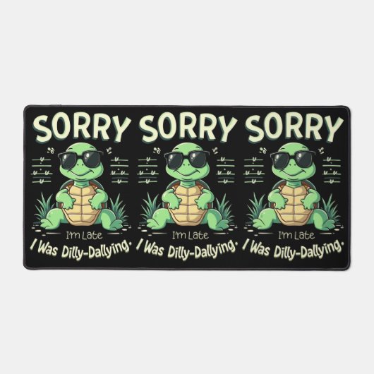 Funny Sorry, dass ich spät dran bin mit Retro Ästh Schreibtischunterlage (Vorderseite)