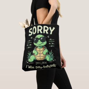 Funny Sorry, dass ich spät dran bin mit Retro Ästh Tasche
