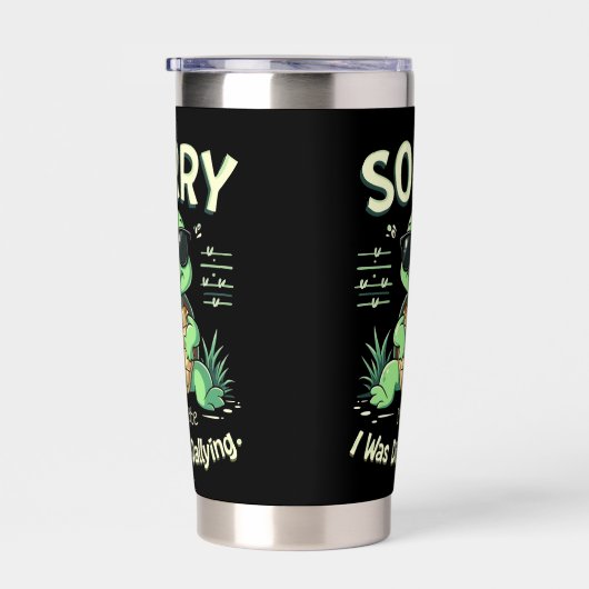 Funny Sorry, dass ich spät dran bin mit Retro Ästh Thermobecher (Rechts)