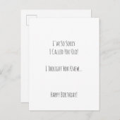 Funny Sorry I Called You Old Birthday Humor Card Postkarte (Vorne/Hinten)