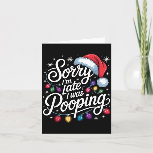 Funny Sorry I'm Late I Was Ong Xmas Lights Red San Karte (Vorderseite)