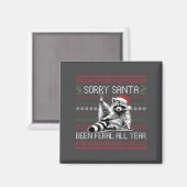 Funny Sorry Santa I've Been Feral All Year Ugly Ch Magnet (Vorderseite/Rückseite)
