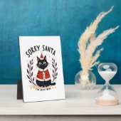 Funny Sorry Santa I've Been Feral Black Cat Christ Fotoplatte (Seite)