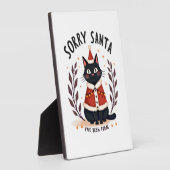 Funny Sorry Santa I've Been Feral Black Cat Christ Fotoplatte (Seite)