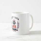 Funny Sorry Santa I've Been Feral Black Cat Christ Kaffeetasse (VorderseiteRechts)