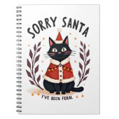 Funny Sorry Santa I've Been Feral Black Cat Christ Notizblock (Vorderseite)