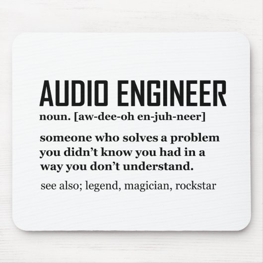 Funny Sound Engineer Audio Engineering Definition Mousepad (Vorne)