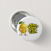 Funny Sour Lemon Pin Button | Cute Angry Lemon Bad (Vorne & Hinten)