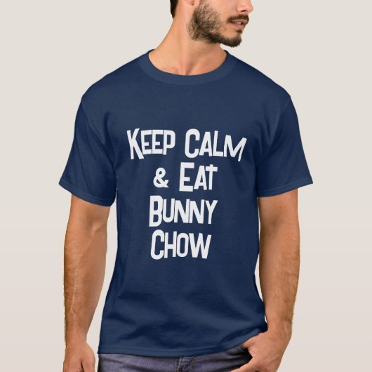 Funny South African KeepCalm & Eat Bunny Chow Mens T-Shirt (Vorderseite)