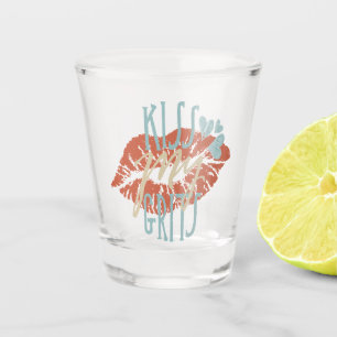 Funny Southern Redewendungen Kiss My Grits Typogra Schnapsglas