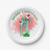 Funny Southwest Cactus Sunglasses Weihnachten Pappteller (Vorderseite)