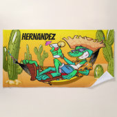 Funny Southwest Iguana Beach Handtuch (Vorderseite)