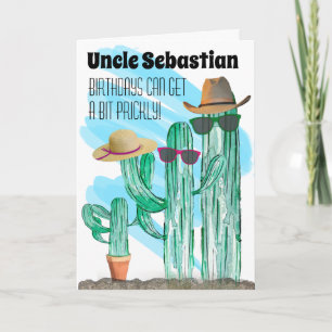 Funny Southwest Watercolor Cactus name Template Feiertagskarte
