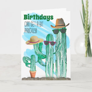 Funny Southwest Watercolor Cactus Template Feiertagskarte