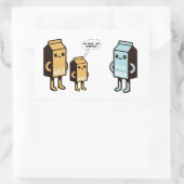 Funny Soy Milk Spaß - Quirky Milk Carton Cartoon Rechteckiger Aufkleber (Tasche)