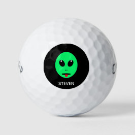 Funny Space Alien Green Black Personalisiert Golfball